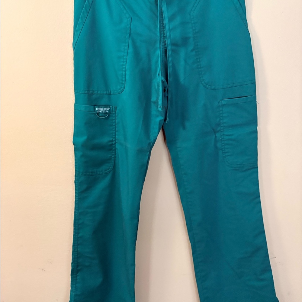 Cherokee workwear women’s Caribbean blue cargo Utility Scrub Pants ww120
